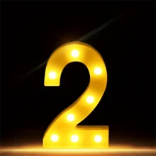 1 件大号数字字母灯、LED 灯、发光数字夜灯、婚礼情人节生日派对圣诞节家庭酒吧派对装饰装饰灯、万圣节、圣诞节 - 多款顏色 - 查看 46