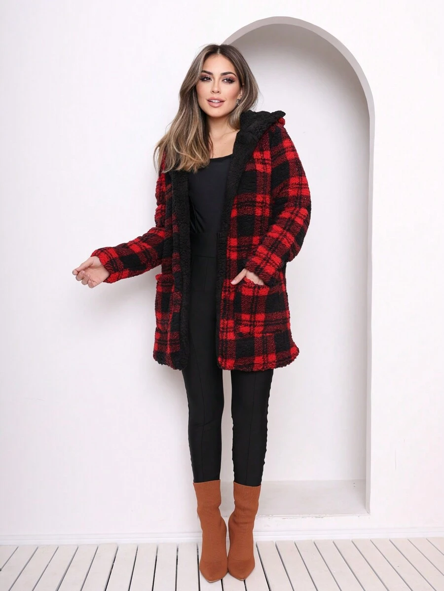 Women Winter Coats - Red - View 1