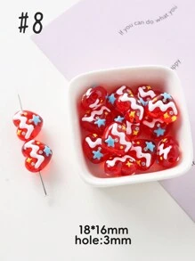 手繪亞克力愛心珠,多種顏色,精美可愛的珠子,適用於節日禮物,配搭各種飾品進行日常DIY - 手繪愛心珠 - 查看 29