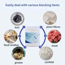 H4Cacle Chất tẩy rửa cống mạnh mẽ để hòa tan nhà vệ sinh, nhà bếp, bồn rửa tay, bồn rửa và tắc nghẽn cống - 350g - Xem 4