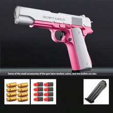 A Shell Throwing And Shooting Soft Bullet Pistol, Simulation Model Toy Collection, 1911 Classic Colt, Decompression And Fun - Multicolor - View 10