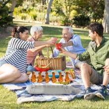 Chicken Leg Rack For Grill Chicken Leg Holder With Drip Tray 12 Slots Chicken Drumstick Holder Stainless Steel Chicken Drumstick Rack Heat Resistant Chicken Wing Rack For Smoker - Silver - View 5