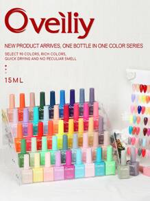 1入組15ml凝膠指甲油組合棕色和裸色系四季閃爍半永久性閃粉指甲油套裝，可浸泡洗滌紫外線護甲美甲藝術設計純色單瓶 - 彩色 - 查看 2