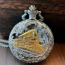 Đồng hồ bỏ túi phong cách Steampunk cổ điển - Chuyển động thạch anh chính xác, thiết kế rỗng phức tạp, hiển thị tương tự trên chuỗi vòng cổ thời trang - Ý tưởng quà tặng hoặc quà lưu niệm vượt thời gian - Bạc - Xem 1