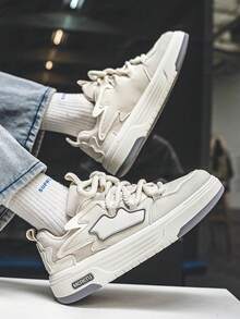 Zapatos de hombre beige originales de diseño transpirable con malla, para otoño - Beis - Ver 1