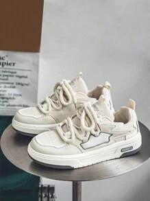 Zapatos de hombre beige originales de diseño transpirable con malla, para otoño - Beis - Ver 5