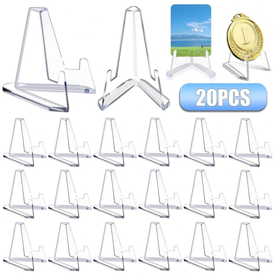20Packs Card Display Stand Card Stand Trading Card Stand Mini Clear