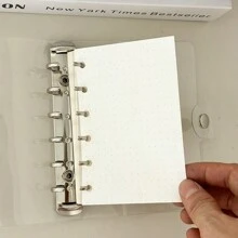 A7透明活頁綁定筆記本，月度/點/網/線活頁日記綁定本，A7環圈手帳 - 無色 - 查看 4