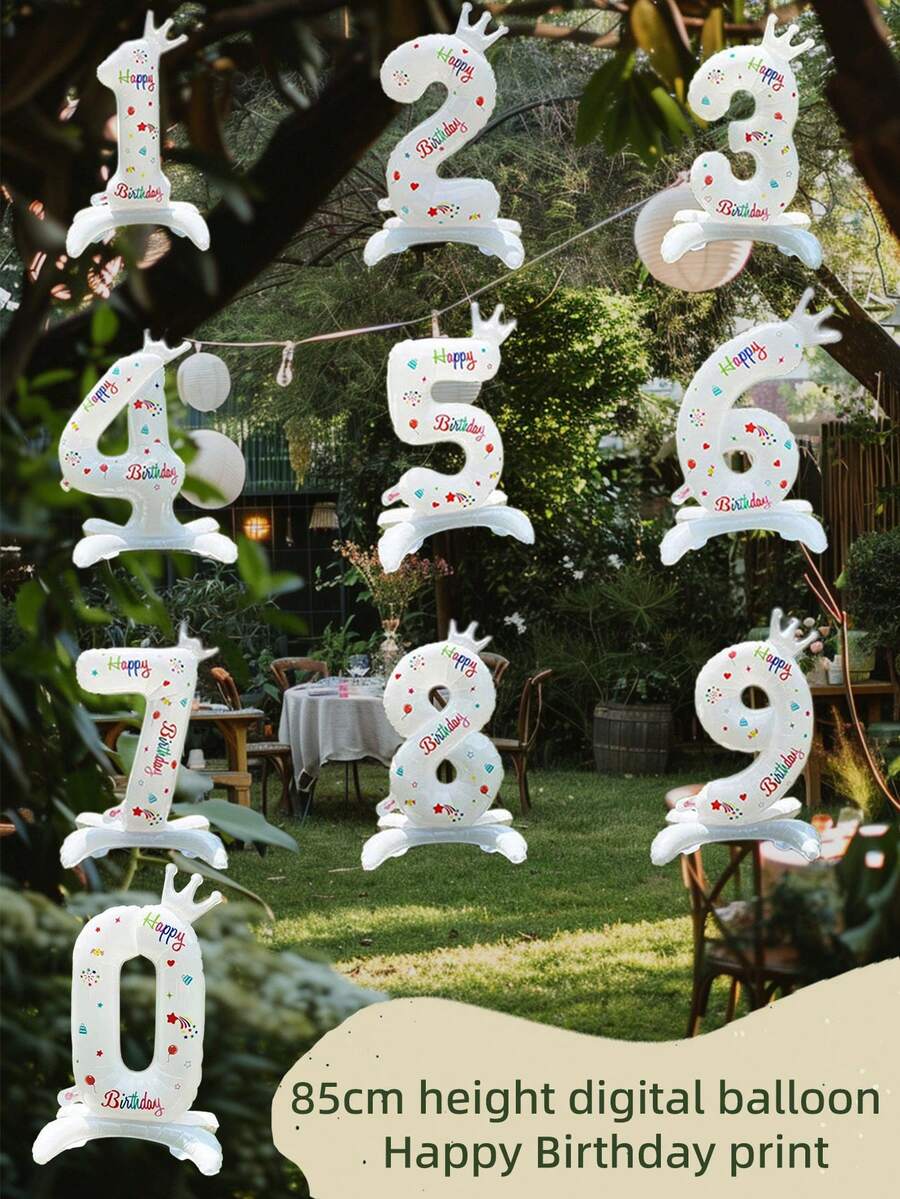Bóng bay in hình chúc mừng sinh nhật 85cm có chân đế để trang trí tiệc, nền trắng số trang trí 0-9, cho tiệc sân vườn, sinh nhật lần thứ 18, bóng bay màu trắng với bất kỳ màu nào, sinh nhật lần thứ 10, giá đỡ bóng bay trong nhà, bong bóng sinh nhật lần thứ 20 có in hoa văn, sinh nhật lần thứ 25 Bong bóng, Bong bóng sinh nhật công chúa nhỏ vương miện trắng, Bong bóng sinh nhật lần thứ 3, Tiết lộ giới tính Bong bóng sinh nhật 1 tuổi - Trắng - Xem 1
