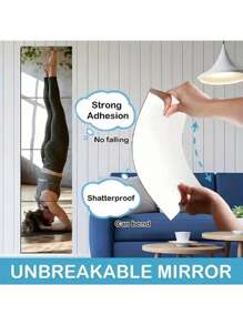 8pcs HD Self Adhesive Acrylic Mirror Sheets, Frameless Flexible Non Glass Mirror Tiles, Mirror Stickers For Home Wall Decor, Suitable For Gym Living Room Bedroom Office Home Bathroom Decor Fall Decor Makeup Organizer Bathroom Accessories Back To School