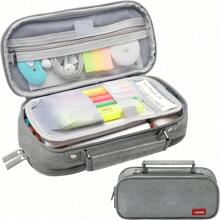 1 pieza Estuche grande de lápices, Bolsa para lápices con cremallera portátil, Bolsa de almacenamiento de papelería simple, Apta para estudiantes, útiles escolares, de vuelta a la escuela, suministros escolares, estuche para lápices, mochila escolar