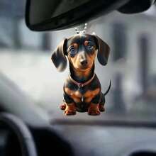 1pc Cute 2D Acrylic Puppy Pendant - Car Rearview Mirror Hanging Decor/Keychain - Home & Holiday Decoration Accessory, Home Decor, Room Decor, Wall Decor, Birthday Graduation Gift - Multicolor - View 10