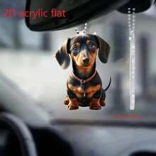 1pc Cute 2D Acrylic Puppy Pendant - Car Rearview Mirror Hanging Decor/Keychain - Home & Holiday Decoration Accessory, Home Decor, Room Decor, Wall Decor, Birthday Graduation Gift - Multicolor - View 7