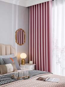 1入組粉色遮光窗簾，現代風格聚酯纖維材質，適用於臥室、客廳、廚房、餐廳等各種房間，較小尺寸可用作小窗短窗簾