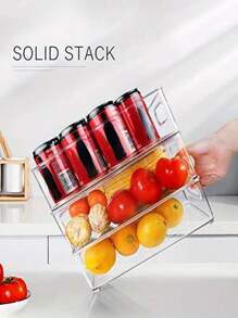 1pc Refrigerator Storage Box, Food Storage Organizer Bin For Refrigerator, Freezer, Kitchen Cabinets And Pantry,Storage,Organizer,Organiser,Kitchen,Travel,Kitchen Items,Kitchen Tools,Kitchen Things. - Transparent - View 6