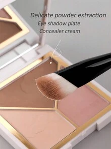 2 件套遮瑕刷水滴刷头设计化妆刷，多功能便携式工具刷，用于遮盖黑眼圈、泪管、痘印、痤疮 - 黑色 - 查看 3