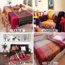 Boho Throw Blanket, Chenille Jacquard Tassels Throw Blankets For Bed Couch Soft Chair, Bohemian Fringe Tassels (Red, S:60x75 - Đỏ - Xem 5