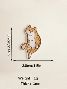 1組6入組多彩貓咪圖案織物貼片，可愛卡通風格，適用於熨裱、縫製衣服、包包、鞋子和帽子 - 彩色 - 查看 7