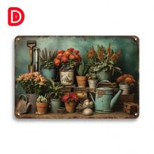 1pc 8x12 Inches BOHO Metal Tin Sign, Novelty Vintage Decor Plaque, Retro Funny Sign Hydrangea, Rose, Flower, Butterfly, Welcome To My Garden, Room Decor, Room Decoration Stuff, Outdoor Decor, Street, Farm, Office, Garden, Restaurant, Bar, Pub, Cafe, Garage, Summer Party, Shabby, Metal Plate, Home Chic Wall Decor, Water-Proof Dust-Proof, Garden Decor - Multicolor - View 11