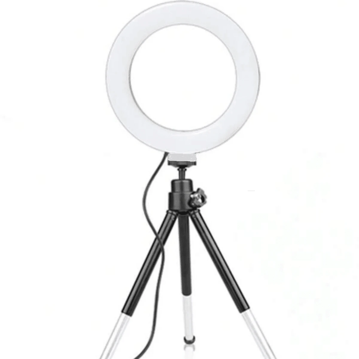 Anillo de luz para selfies de 6 pulgadas con trípode flexible - Plateado - Ver 1