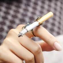 1pc Men's Cigarette Holder Ring, Smoking Finger Ring Design, Creative Smoking Accessories - 1PC - View 3