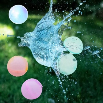 5pcs Outdoor Silicone Water Bomb, Swimming Pool Silicone Water Bomb, Soft Water Balloon Rapid Injection Water Bomb, Reusable Self-Filling Water Balloon, Multicolor