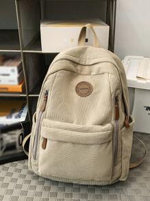 简约纯色大容量背包便携、轻便、大容量，适合少女、女大学生，非常适合返校、大学、初中、高中、开学第一天
