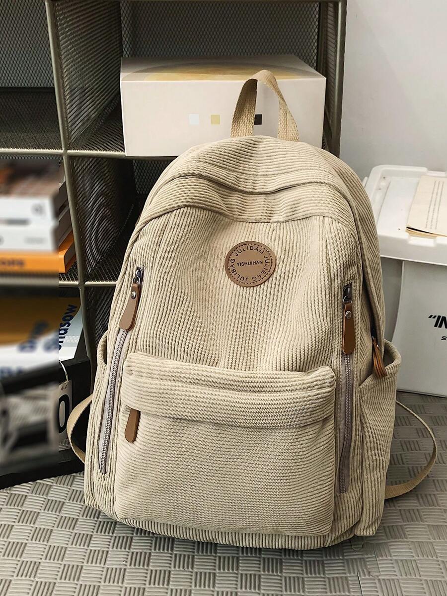 简约纯色大容量背包便携、轻便、大容量，适合少女、女大学生，非常适合返校、大学、初中、高中、开学第一天
