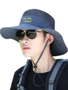 Gorra de malla para hombre transpirable con protección solar ligera y cuerda a prueba de viento para actividades al aire libre como pesca y montañismo - A - Ver 6