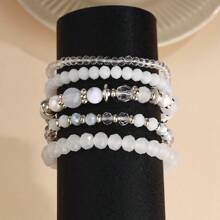 5pcs Bohemian Glass Beaded Bracelet Set, Suitable For Daily Wear - Beaded Pearl Bracelet - View 7
