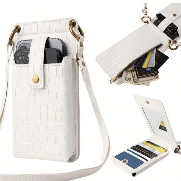 Minimalist Phone Wallet Multifunction Bifold Slim Women Wallet Portable Cash White-Collar Workers For Female College Work Business Commute Office For Anniversary For Couple For Birthday Gift On Valentine Day Gift Present Coin For Credit Card/ID Card/Cash/Passport Multi Layer Hasp Mom Gifts PU Leather Casual Bicolor Textured Fashionable Compatible With IPhone Bag Pouch Phone For Women Wallet Purse Wallet