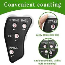 4 Wheel Baseball Umpire Clicker -Black Umpire Indicator Gear -Practical Baseball Counter Clicker For Scorekeeper Recording Outs & Innings Balls - Black - View 5