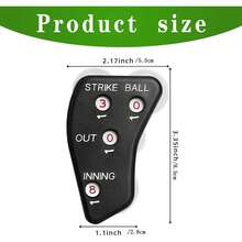 4 Wheel Baseball Umpire Clicker -Black Umpire Indicator Gear -Practical Baseball Counter Clicker For Scorekeeper Recording Outs & Innings Balls - Black - View 3