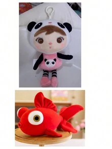 2024 新款兔子 G-Baby 娃娃金鱼泡泡毛绒娃娃带安抚毯，生日礼物娃娃吊坠 - 彩色 - 查看 11