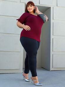 Plus Size Blouses - 紫紅色 - 查看 4