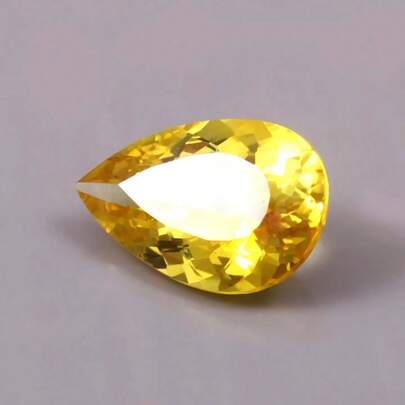 Gema suelta de zafiro amarillo 100% con corte de pera para hacer dijes, materiales avanzados de joyería artesanal DIY