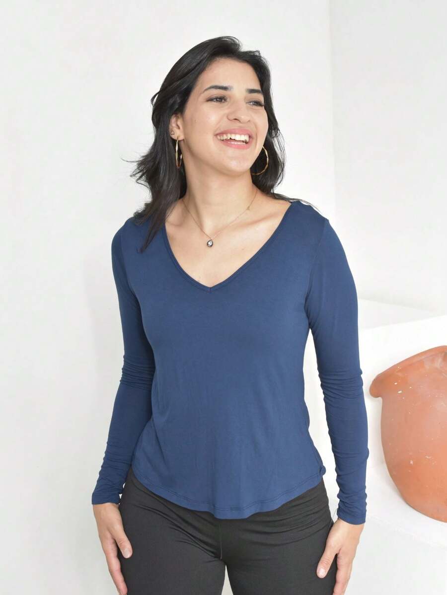 Women T-Shirts - 藏蓝色 - 查看 1