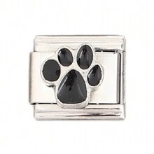 1pc Dog Paw Group 1 Italy Style Stainless Steel Charm Bracelet Component Cute And Detachable Suitable For DIY Making For Pet Enthusiasts - Paw - View 3