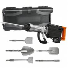 Demolition Jack Hammer  1350 BPM Concrete Breaker 6pcs Chisels Bit Chipping With Case  2200W Electric Jackhammer Heavy Duty  Black - 橘色 - 查看 1