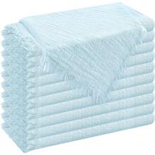 6/12/18 件纯色布餐巾，带流苏，适合婚礼、聚会、派对和日常使用