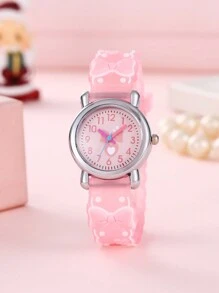 Cartoon Heart Bowknot Design Student Quartz Electronic Watch