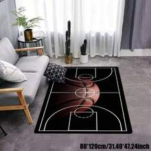 1入現代風格籃球場圖案地毯地毯,防滑與耐磨 - 彩色 - 查看 1