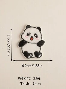 1 bộ 6 miếng vải có họa tiết gấu trúc nhiều màu, ủi theo phong cách hoạt hình dễ thương, may đồ trang trí cho quần áo, túi xách, giày dép, mũ, v.v. - Nhiều màu - Xem 6