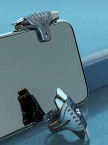 4 piezas/set Botones de ayuda para juegos móviles F01, artefacto de puntos de conexión capacitivos para juegos de comer pollo, cubiertas de dedos del juego - Azul - Ver 2