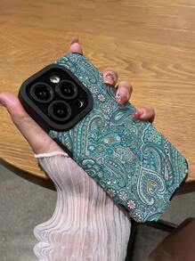 1pc New Peacock Flower & Pattern Anti-Fall Fleece Classic Soft Phone Case Compatible With Iphone And Samsung 15/15Plus/15Pro/15Pro Max