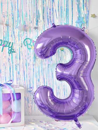 Mtrong Te 1PC 40inch And 16Inch 0-9 Purple Color Number Foil Helium Balloons Birthday Party Decorations Globos, Christmas