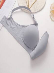 3 Pcs Women Solid Color Wireless Gather Uplift Comfort Bra Set