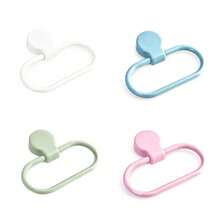 1pc Oval Shaped Plastic Towel Ring - Wall Mounted Towel Rack, Punch-Free Installation - Space Saving Bathroom Accessory, Convenient Towel Storage - Multicolor - View 2
