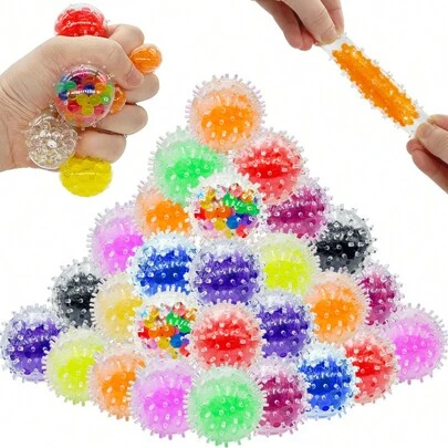 2个/5个/10个/20个/30个装 压力球、按摩球、捏捏乐、解压球、生日派对礼物、礼品袋填充物、皮纳塔填充物，颜色随机