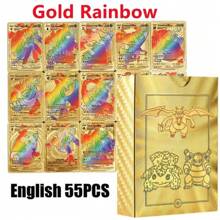 55Pcs  Rainbow Card Charizard  Arceus Gold Foil Silver Black English VSTAR VMAX Card Rare Battle Collection Cards - Multicolor - View 5